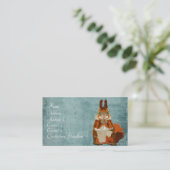 Carte de visite ambre vintage d'écureuil (Debout devant)