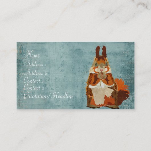 Carte de visite ambre vintage d'écureuil (Devant)