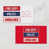 Carte De Visite Ambulance de police des incendies Thunder_Cove (Devant / Derrière)
