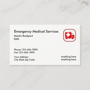 Carte De Visite Ambulance du secours Médicale SME