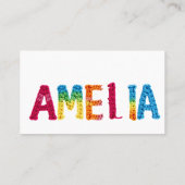 Carte De Visite Amelia Nom dans le Motif Crochet animé (Dos)