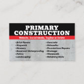 Carte De Visite Amélioration des maisons de construction (Devant)