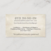 Carte De Visite Amélioration des maisons et réparation des service (Dos)