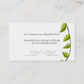 Carte De Visite Aménagement de jardinage unique de soin de pelouse (Dos)