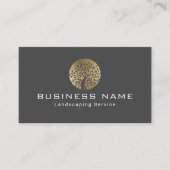 Carte De Visite Aménagement de la pelouse Moderne Gold Tree Logo B (Devant)