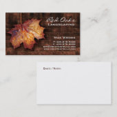 Carte De Visite Aménagement du brun de feuille d'érable de brique (Devant / Derrière)