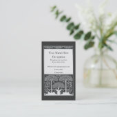 Carte De Visite Aménagement noir et blanc de Beardsley d'arbres (Debout devant)