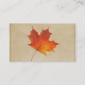 Carte De Visite Aménagement orange de feuille d'automne d'automne (Dos)