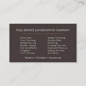 Carte De Visite Aménagement paysager (Dos)