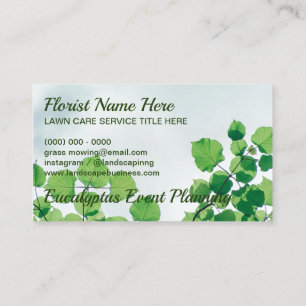 Carte De Visite Aménagement paysager d'eucalyptus à feuille de lie
