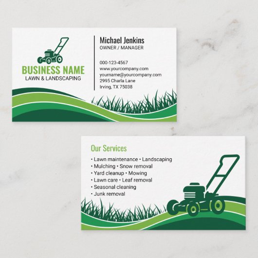 Carte De Visite Aménagement paysager professionnel de soins juridi (Devant / Derrière)