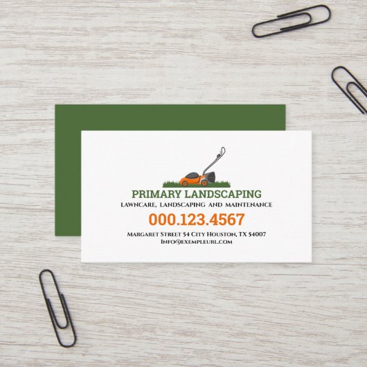 Carte De Visite Aménagement paysager professionnel moderne et prop (Devant/Arrière en situation)