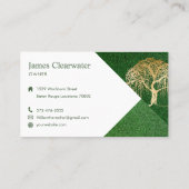 Carte De Visite Aménagement paysager Rustique Moderne Vert et Or A (Dos)