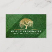 Carte De Visite Aménagement paysager Rustique Moderne Vert et Or A (Devant)