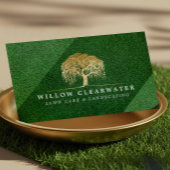 Carte De Visite Aménagement paysager Rustique Moderne Vert et Or A