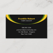 Carte De Visite Aménagement simple de la pelouse jaune vert noir (Dos)