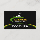 Carte De Visite Aménagement simple de la pelouse jaune vert noir (Devant)