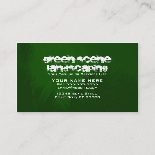 Carte De Visite aménagement vert de scène (Devant)