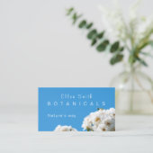 Carte de visite américain à fleurs de rose blanche (Debout devant)