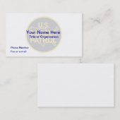 CARTE DE VISITE américain de patrouille à bord (Devant / Derrière)