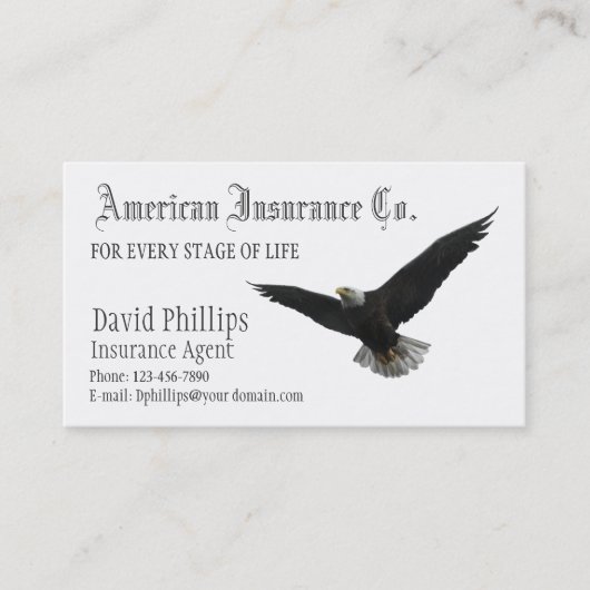 Carte De Visite American Bald Eagle Patriotic (Devant)