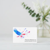 Carte De Visite ** American Eagle Red White and Blue USA Flag (Debout devant)