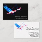 Carte De Visite ** American Eagle Red White Blue Flag États-Unis (Devant / Derrière)