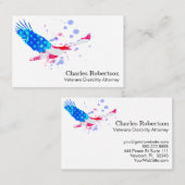 Carte De Visite *~* American Eagle Red White et Blue USA Drapeau (Devant / Derrière)