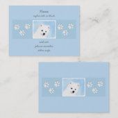 Carte De Visite American Eskimo Dog Painting - Original Dog Art (Devant / Derrière)