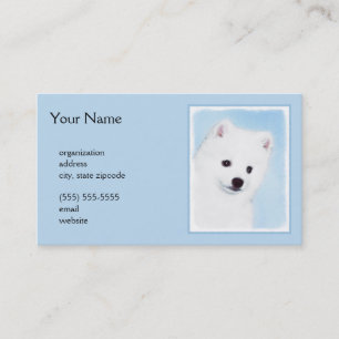 Carte De Visite American Eskimo Dog Painting - Original Dog Art