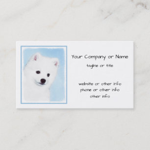 Carte De Visite American Eskimo Dog Painting - Original Dog Art