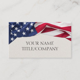 Carte De Visite American Flag Company Name Paper Texture