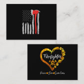 Carte De Visite American Flag Firefighter Red Firefighter (Devant / Derrière)
