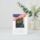 Carte De Visite American Flag Forever in Our Hearts Funeral Card (Debout devant)