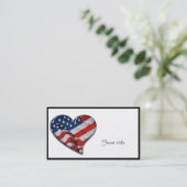 Carte De Visite American Flag Heart (Debout devant)