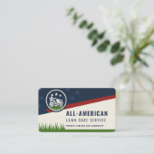 Carte De Visite American Flag Lawn Care and Mowing (Debout devant)