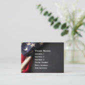 Carte De Visite American Flag on a Chalkboard (Debout devant)