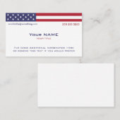 Carte De Visite American Flag version 1 (Devant / Derrière)