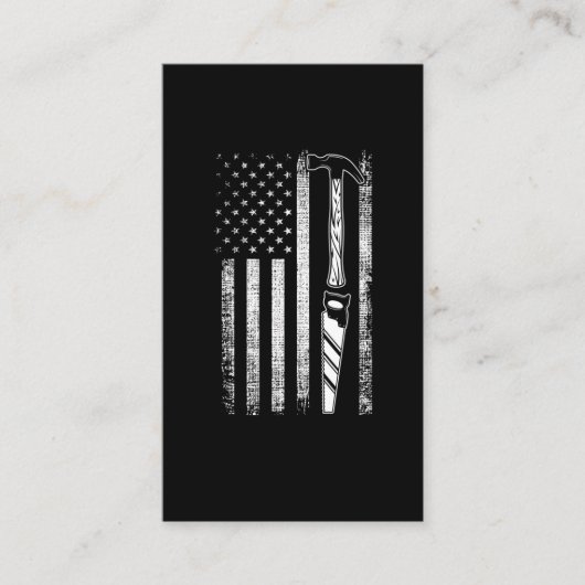 Carte De Visite American Flag Woodworker USA Carpenter (Devant)