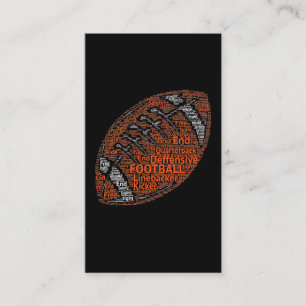 Carte De Visite American Football Word Cloud Linemen Défense
