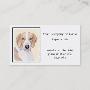 Carte De Visite American Foxhound Painting - Joli art original chi