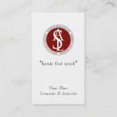 Carte De Visite American Sign Language Interpreter Monogramme (Devant)