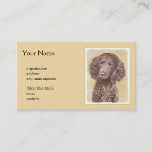 Carte De Visite American Water Spaniel Peinture - Original Dog Art