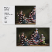 Carte De Visite Americana - Drapeau - Naissance du drapeau américa (Devant / Derrière)