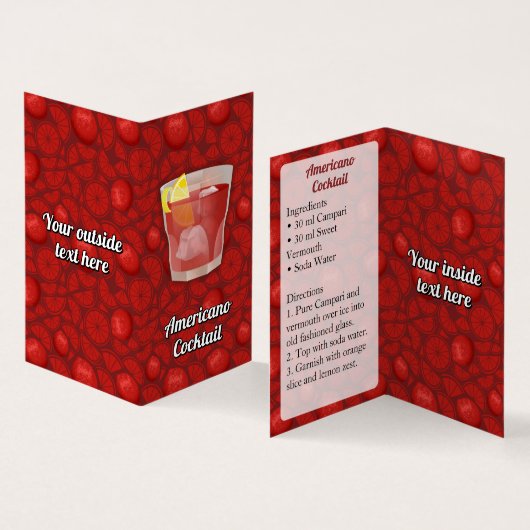 Carte De Visite Americano Recette (Intérieur et extérieur)