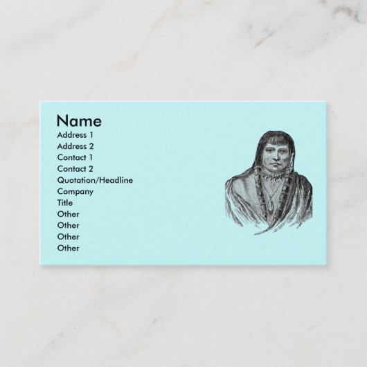 Carte de visite amérindien (Devant)