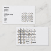 Carte De Visite AmeslanAlphabet120710, nom, adresse 1, adresse… (Devant / Derrière)