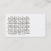 Carte De Visite AmeslanAlphabet120710, nom, adresse 1, adresse… (Dos)