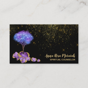 Carte De Visite *~* Amethyst Magic Jewels Arbre Gold Parties scint