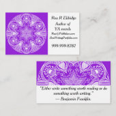Carte De Visite Amethyst Mandala (Devant / Derrière)